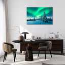 SKASNFAI Aurora Landscape Canvas Wall Art Natural Framed for Office, 16"L x 24"W