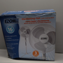 EZ-CHILL 16 Oscillating Pedestal Fan, 3-speed Options, 90-Degree Oscillating Head, Adjustable Height and Tilt, Powerful Air Flow, White, MTSP15-16AZ