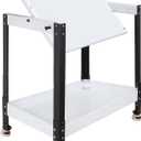 White Flip Tool Stand Workbench, Benchtop Machine Table with Wheels Holds up to 400 LBS Flippable and Height Adjustable