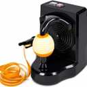 Electric Orange Peeler Automatic Fruit and Vegetable Peeler Machine, Peels Apples, Potatoes, Citrus, Stainless Steel Blade, Compact White (Black)