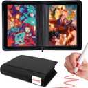 Comic Book Binder,40 Pockets Comic Book Storage Album for Current, Silver Age, Regular Comics PU Leather Comics Binder with 20 Heavyweight Sleeves, Gift for Comic Collectors