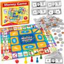 Torlam Money Board Games for Kids, Coins and Bills Toddler Pretend Play Toys, Money for Kids Learning Education Kindergarten Math Games Math Manipulatives, Homeschool Supplies Classroom Must Haves