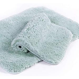 Walensee Shaggy 2 Piece Bath Rug Set, (20 x 32, 2 Pack Set, Aqua) Bath Rug Bath Mats Wash/Dry Absorbent Bathroom Mats Non Slip Plush Rug for Shower