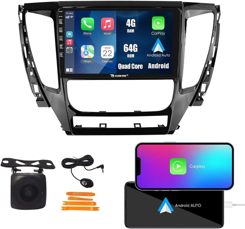 CarPlay Android Auto Navigation Stereo GPS Radio Camera Display 9" IPS Touchscreen Headunit Tablet Pad Media Player for Mitsubishi Pajero Sport L200 Triton 2015-2019, if Applicable Quad Core 4G+64G