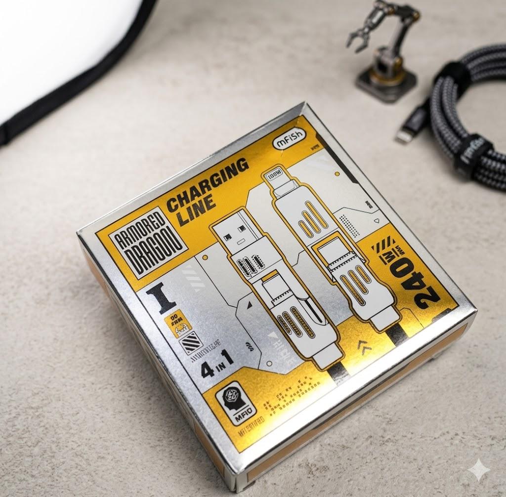 4 in 1 Mfish Armored Dragon Charging Line Cable MFISH-AD1MAX-240W