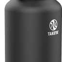 Takeya Actives Water Bottle with Spout Lid - Bottle with Double Stainless Steel Insulation - Dishwasher Safe & BPA-Free - Bottle with Spout Lid & Removable Bumper - 64 oz, Onyx