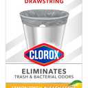 Glad Small Drawstring Trash Bags with Clorox, 4 Gal, Lemon Fresh Bleach, 80 Ct (Package May Vary)