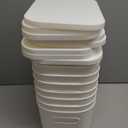 ORGIDOL 8 Pack White Storage Bins with Lids Stackable Storage Container for Organizing, Storage Boxes with Handle for Shelves, Cute Storage Bin for Craft, Snacks, 9.85x6.9x5.7 inch