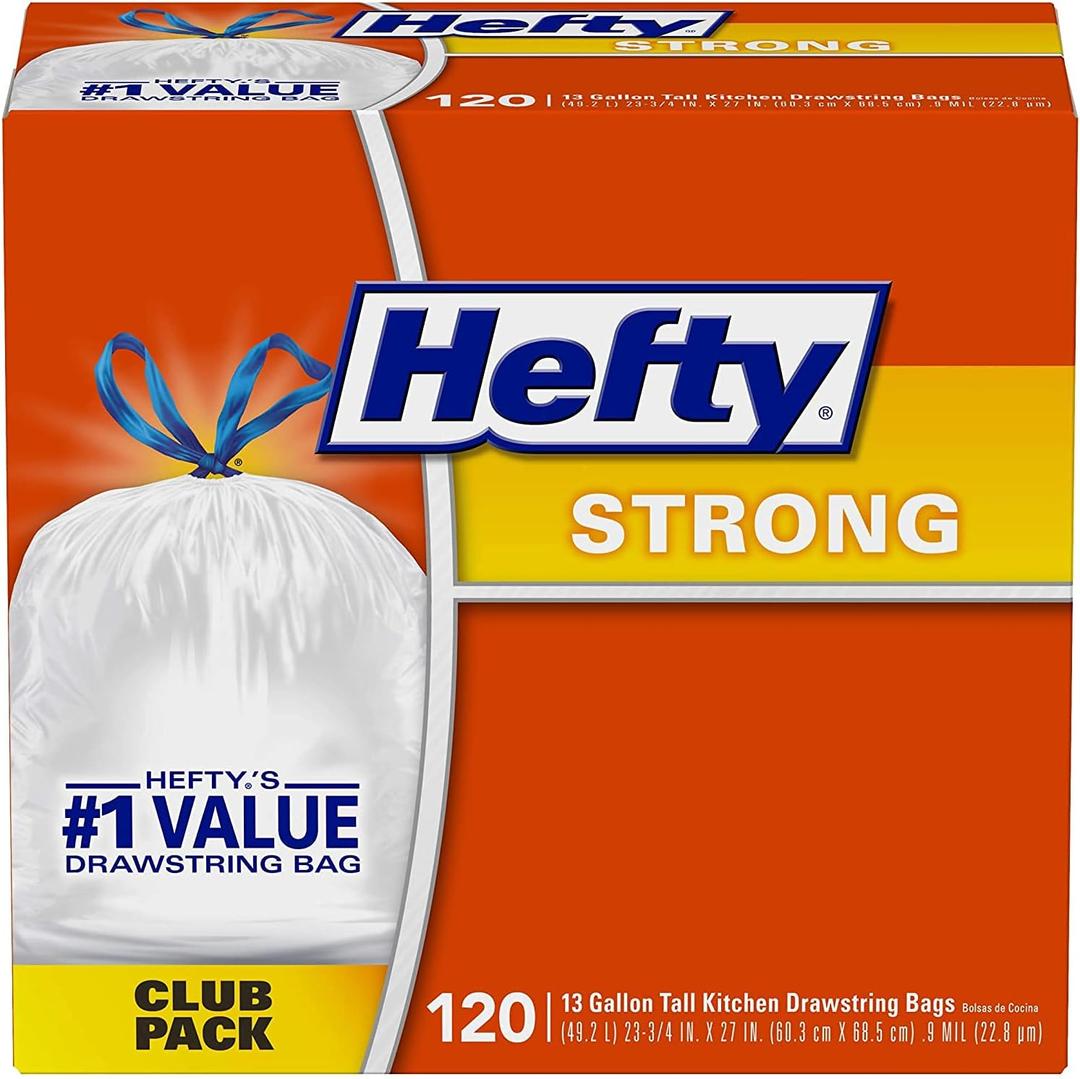 Hefty Strong Kitchen Trash Bags, 13 Gallon, (Family Pack)