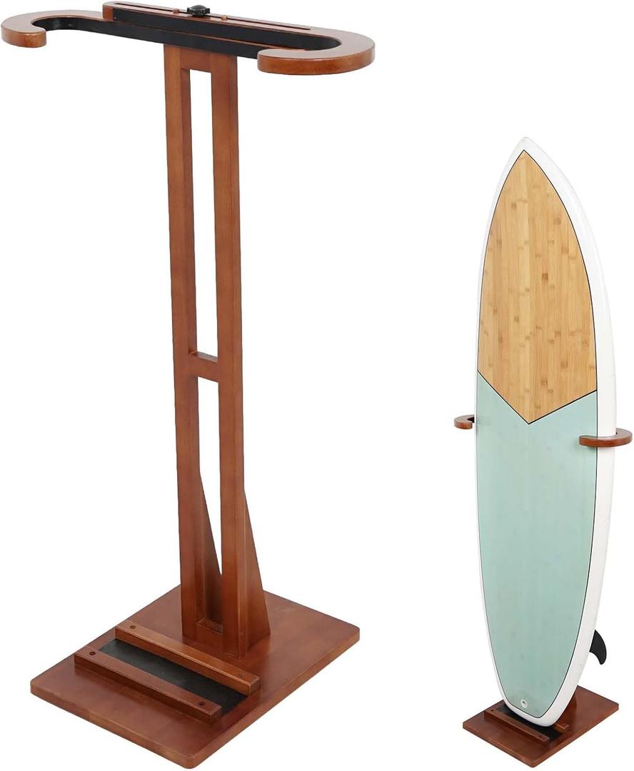 Surfboard Stand Racks, Sturdy Surfboard Racks Standing with Floor-Standing Design,Stand Shortboard and Longboard Organizer, Beech Wood, 1PCS