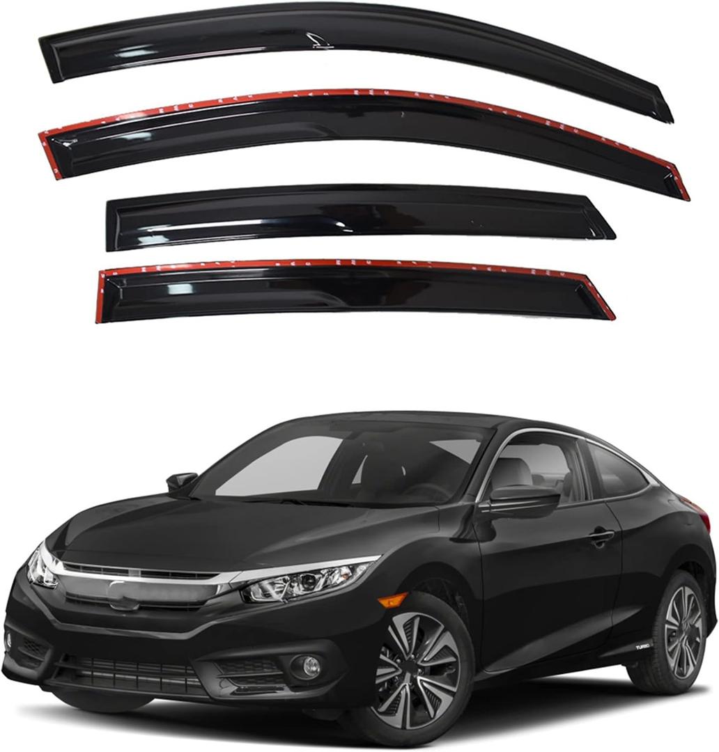 GXYWADY 4PCS Window Vent Visor Rain Guard Shade Replacement for Civic Sedan 2016 2017 2018 2019 2020