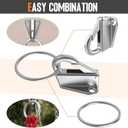 Fender Hook,Screw Wall Hanging Staple Hook Stainless Hanger Marine Fender Hook Stainless Hanger Marine,Stainless Steel Round Ring Marine Grade (silver)