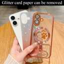 for iPhone 16 Case, Glitter Clear Cute Paw Love Heart, Compatible with MagSafe, Strong Magnetic Full Camera Lens Protection Cover, Soft Slim Bling Phone Case 6.1" - Pink