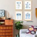 PUHEI Inspirational Boys Room Wall Art Prints Set of 4, Blue Positive Affirmations Wall Posters Decor for Boys Kids Room Nursery, Motivational Mental Health Poster Prints (12 x 16 Inches Unframed)