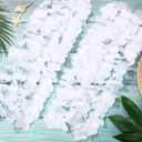 Hoteam 24 Counts White Hawaiian Leis Necklace Tropical Flower Lei Floral Luau Party Decorations Hawaiian Flower Luau Necklaces Hula Dance Garland Headbands for Beach Birthday Wedding Party Favors