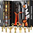 SOMELINE Open Terminal Connector Crimping Tool Kit, with 14 Sizes Wire Terminals, Male Female Disconnect Terminals, 24-14 AWG Crimper, Ratcheting Wire Crimper, Crimping Pliers, Wire Crimp Tool