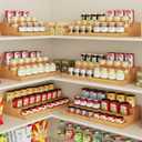 Expandable Bamboo Can Rack Organizer for Pantry, 3-Tier Adjustable Can Storage Holder, Soda Organizer Holds Up to 24 Cans, Canned goods Storage Display for Pantry, Cabinet, Countertop (patent pending)