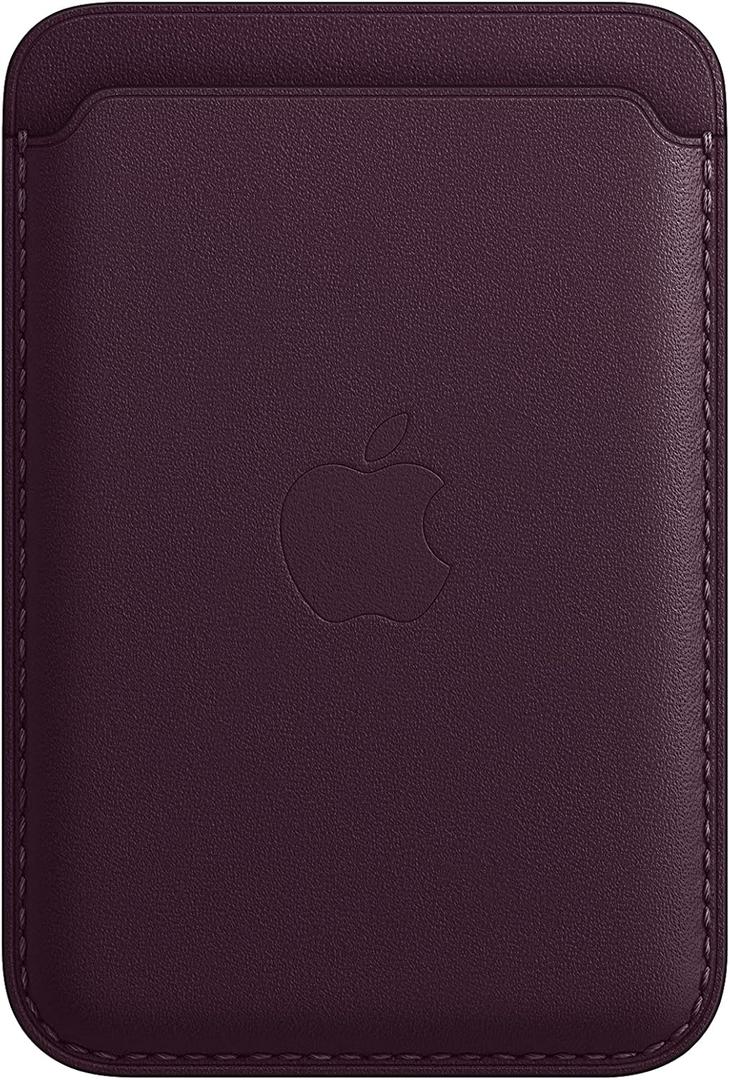 Apple Leather Wallet with MagSafe (for iPhone) - Now with Find My Support - Dark Cherry