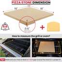 Unicook 16" x 16" Square Pizza Stone for Grill and Oven, Large Cordierite Bread Baking Stone for Crispy Crust Pizzas, Bread and Cookies, Includes Dough Scraper