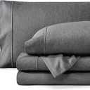 Bare Home Queen Sheet Set - Luxury 1800 Ultra-Soft Microfiber Double Brushed - Deep Pockets - Easy Fit - 4 Piece Set - Bedding Sheets & Pillowcases (Queen, Heathered Grey)