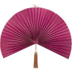 Quzzil 60 Inch Pink Bamboo Wall Fan Decor for Living Room, Solid, 31.5"L x 6.3"W