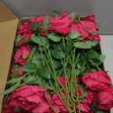80 Pcs Roses Artificial Flowers, Silk Hot Pink Artificial Flowers Petals Long Stem Roses for Wedding Bouquet Home Party Decor