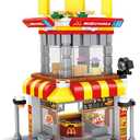 Building Blocks, City Street View Building Toy, 3D Toy Blocks, DIY Bricks Toys Building Set, Creative Christmas, Birthday Gift for Boy/Girl, 244PCS (Burger Shop)