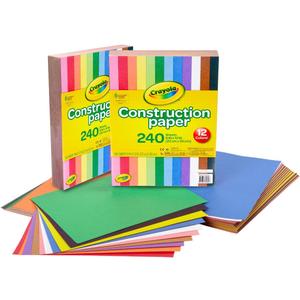 Crayola Construction Paper Bulk Pack (480 Sheets)  10 Assorted Colors, 9x12, Classroom Arts & Crafts Supplies for Kids, Art Paper for School Projects