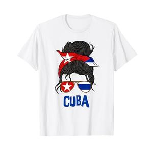 Cuba for Girl Cuban Flag for Women Cubana T-Shirt,S