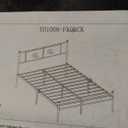 Sismplly  California King Bed Frame with Wooden Headboard, Heavy Duty Platform Bed with 12 inches Under Bed Storage, Black Metal Support System, No Box Spring Needed, Mahogany, 2.2L x 1.84W x 0.92H 