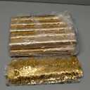 12 Pieces Gold Table Runner Metallic Thin Mesh Table Runner Roll 11 x 84 Inches Rectangle Glitter Runner for Wedding Baby Shower Birthday