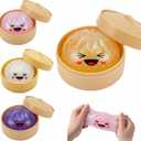 Glitter Dumpling Squishy Toy, Colorful Dumpling Anxiety Relief Fidget Toy, Easter Basket Stuffer Dumpling Box Stretchy Desk Toy (Gold)