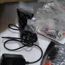 VASAGLE Bar Table Set of 2, Round Cocktail Tables with Multi-Colored Lights and Glass Tops, Large Steel Base, 41.3 Inches Tall Pub Tables for Kitchen, Bistro, Parties, Cloud White and Ink Black