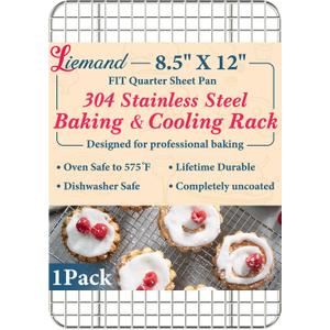 Cooling Racks for Cooking and Baking - 8.5"x12" Oven Safe Premium Stainless Steel Heavy Duty Baking Rack Tight-Wire, Fits Quarter Sheet Pan for Roasting & Grilling & Cooking - 1 Pack