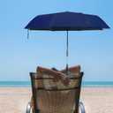 Beach Chair Umbrella with Clamp, Portable Clip on Umbrella for Outdoor Chairs, Adjustable UPF50+ Sun Shade Umbrellas for Beach Patio Travel Camping Wheelchair Golf Cart, Small 40inch with Storage Bag