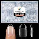 Short Oval Round Nail Tips: 504Pcs Tri-Layer Core Soft Gel Short Nail Tips Pre-shaped Oval Shape Half Matte Full Cover No Filed Clear Press on Nails Extension DIY Salon 12 Sizes