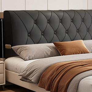 VKZ Headboard Pillow Queen, 61" x 24" Reading Pillows and Bed Pillow for Sitting Up, Upholstered Bolster Body Pillow with Removable Head Board Cover for Bed Dorm Sofa Floor Back Support, Black