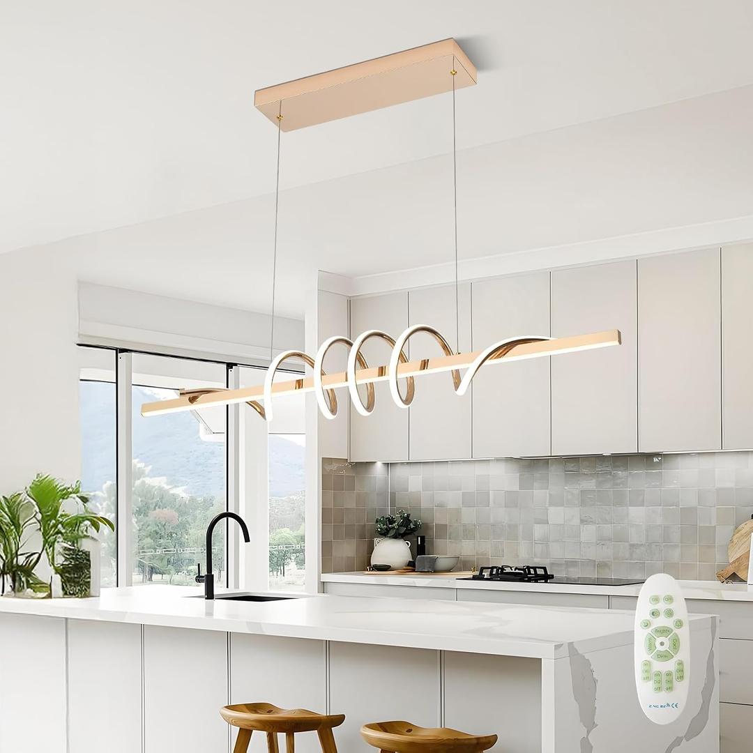Dining Room Light Fixture 47″ 51W LED Dimming Linear Kitchen Light