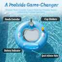 Motorized Pool Float, Rechargeable Motorized Floats with Cup Holder, Dual Motor Heavy Duty Electric Lounger Raft for Adults, Pool, Lake & Party