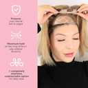 MILANO COLLECTION Glueless Top Grip for Hair Topper & Wiglets, Adjustable Translucent Strap with Side Openings, Top Headband for Your Wig or Topper, Includes Clips, Beige, Medium