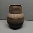 Large Rustic Ceramic vase Farmhouse Vintage Pottery for Shelf Decor Room Decor,Brown Ombre Terracotta Vase,13'' Round Decorative Vases Home Decor Living Room (13inch)