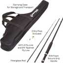 Wakeman Charter Series Fly Fishing Rod and Reel Combo, 8ft, Black | 3-Piece Fiberglass Rod with 5/6 Reel - Includes Carrying Case, Flies, and Line - Fishing Gear and Accessories, Medium Heavy