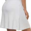 Xioker Women Skorts Skirts with Zipper Pockets,Athletic Golf Tennis Swim Skirts 20" Knee Length Skorts for Womem (White)