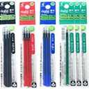 Pilot Gel Ink Refills for FriXion Ball 4 Gel Ink Multi Pen, 0.5mm, Black/Blue/Red/Green Ink, 6 Packs 12 refills total Value Set