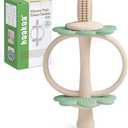 haakaa Silicone Baby Teething Toys,Nipple-Shaped End for Gum Massage,360° Baby Toothbrush Head for Self-Brushing Training,Easy to Grip-Pea Green