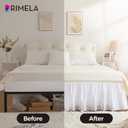 RIMELA White Bed Skirt King Size 15 Inch Drop, Wrap Around Elastic Bedskirt, Dust Ruffle for Adjustable Bed Base Machine Washable Easy to Install Bed Skirts