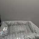 Washable Dog Bed for Small Medium Dogs - Rectangle Orthopedic Corduroy Fleece Pet Bed with Removable Cover and Nonskid Bottom, Calming Puppy Bed Soft Pet Sofa, Grey(25x21x7inchs)