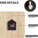 ArtSocket Wooden Wall Clock Silent Non-Ticking, Abstract Orange Black Grey Geometric Minimalist Checkered Square Rustic Wall Clocks Decor for Home Kitchen Living Room Office, Battery Operated(12 Inch)