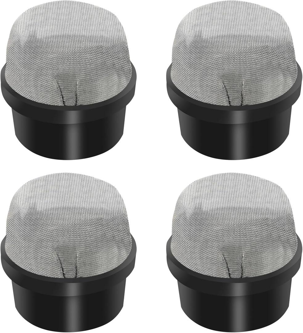 190106Z Air Bleeder Screen Cap, Stainless Steel Screen Cap, Internal Air Bleeder Screen, Screen Cap Replacement Parts, Compatible with Pentair, EasyClean D.E., Quad D.E., etc.Filters, 4 Pcs
