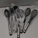 AIKKIL Silicone Cooking Kitchen Utensils Set, 16 Pcs Cooking Utensils Set with Holder, Heat Resistance, White Wooden Handle Silicone Kitchen Gadgets Utensil Set for Nonstick Cookware